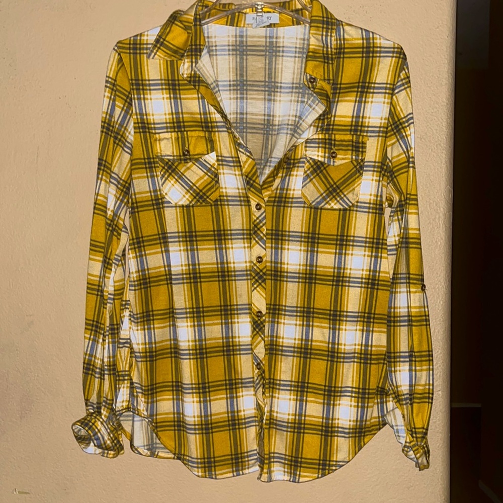Plaid top.